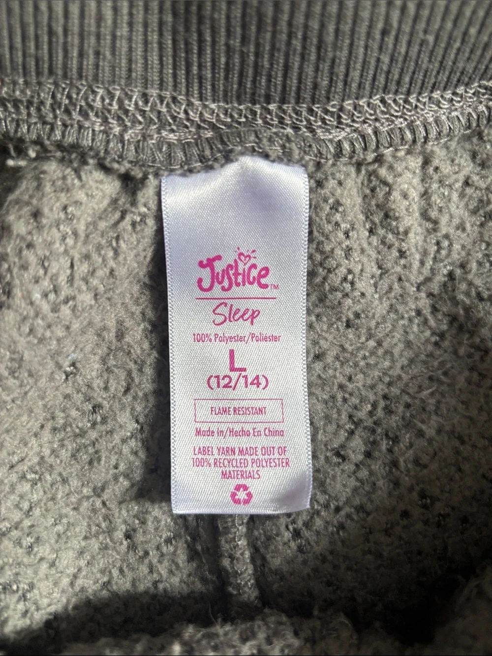 Justice Gray Sherpa Pajama Set with Sparkle Stars